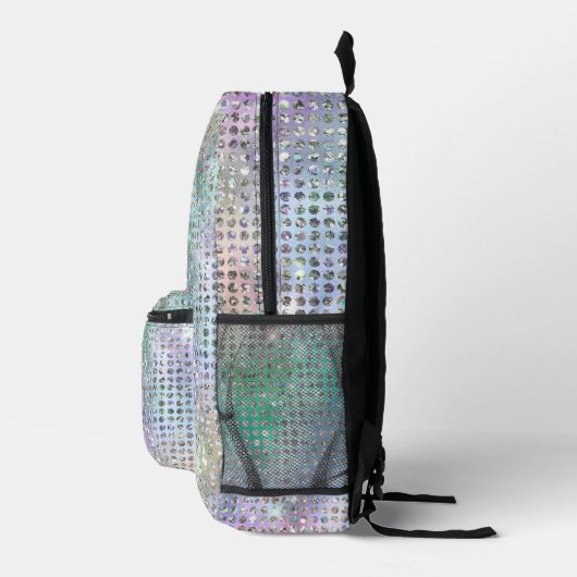 Sequins Funkelnd Imitate in mehrfarbigen Farben Bedruckter Rucksack (Rechts)