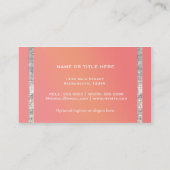 Sequins Glitzer Glam Sunset Orange Business Card Visitenkarte (Rückseite)