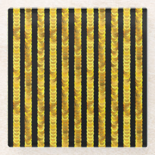 Sequins Muster, Perlen, Rhinestone, 3D Mode. Glasuntersetzer