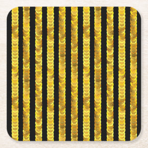 Sequins Muster, Perlen, Rhinestone, 3D Mode. Rechteckiger Pappuntersetzer