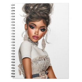 Sequins & Sculpted Glam Girl Spiral Photo Notebook Notizblock