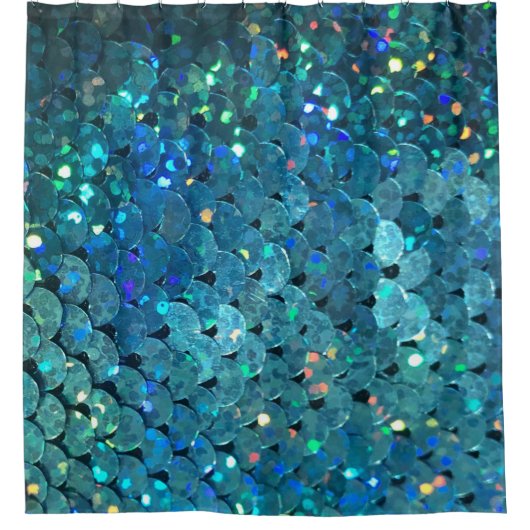 Sequins Sparkle: Makro Abstrakter Hintergrund Duschvorhang (Vorderseite)