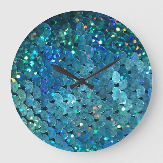 Sequins Sparkle: Makro Abstrakter Hintergrund Große Wanduhr (Vorderseite)