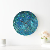 Sequins Sparkle: Makro Abstrakter Hintergrund Große Wanduhr (Zuhause)