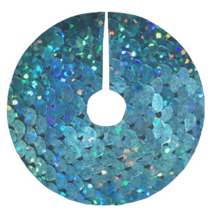 Sequins Sparkle: Makro Abstrakter Hintergrund Polyester Weihnachtsbaumdecke
