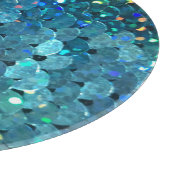 Sequins Sparkle: Makro Abstrakter Hintergrund Schneidebrett (Ecke)