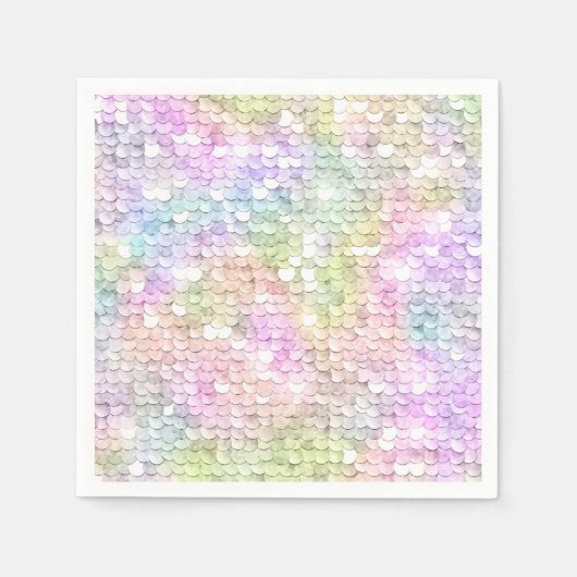 Sequins Sparkling Rainbow Birthday Serviette (Vorderseite)