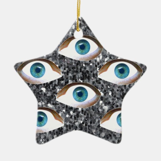 Sequinsaugen Keramik Ornament (Vorne)