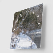 Sequiota Winter Walking Wall Clock Quadratische Wanduhr (Winkel)