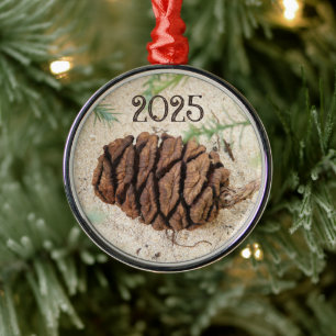Sequoia Cone in Sand Ornament Aus Metall