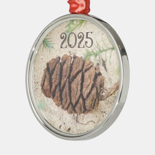 Sequoia Cone in Sand Ornament Aus Metall (Links)