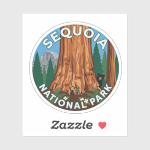 Sequoia Kalifornien Retro Nationalpark Aufkleber