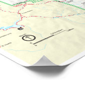 Sequoia & Kings Canyon Kartenplakat Poster (Ecke)