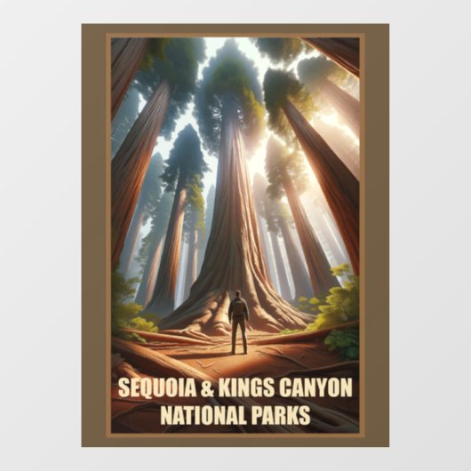 Sequoia & Kings Canyon Nationalparks Fensteraufkleber (Blatt)