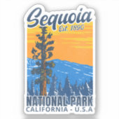 Sequoia National Park CA Instituted 1890 Aufkleber (Vorderseite)