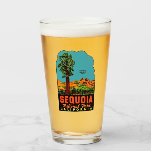 Sequoia National Park, Kalifornien - Pint Glass Glas (Vorne (Gefüllt))