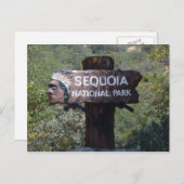 Sequoia National Park Sign "Indian Head" Postkarte (Vorne/Hinten)