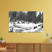 Sequoia National Park Snow Scene in Village Leinwanddruck (Insitu (Wohnzimmer))