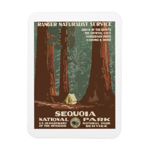 Sequoia National Park USA Vintage Reiseposter Magnet