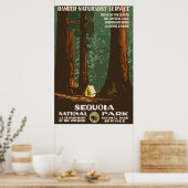 Sequoia National Park Vintage Travel Poster (Küche)
