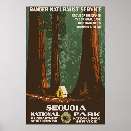 Sequoia National Park Vintage Travel Poster (Vorne)