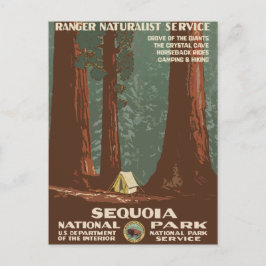 Sequoia National Park Vintage Travel Poster Postkarte