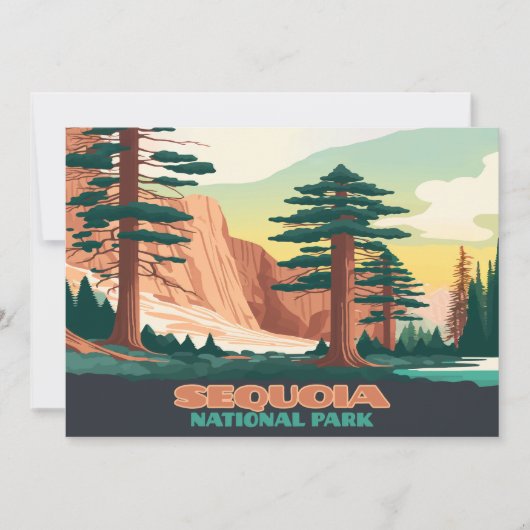 Sequoia Nationalpark Bäume Berge Einladung (Vorderseite)