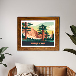 Sequoia Nationalpark Bäume Berge Poster