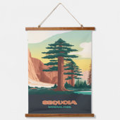Sequoia Nationalpark Bäume Berge Wandteppich Mit Holzrahmen (Vorderseite)