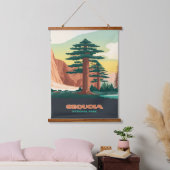 Sequoia Nationalpark Bäume Berge Wandteppich Mit Holzrahmen (Schlafzimmer)