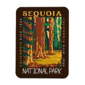 Sequoia Nationalpark California Retro gestört Magnet (Vertikal)