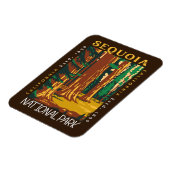 Sequoia Nationalpark California Retro gestört Magnet (Linke Seite)
