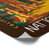 Sequoia Nationalpark California Retro gestört Poster (Ecke)