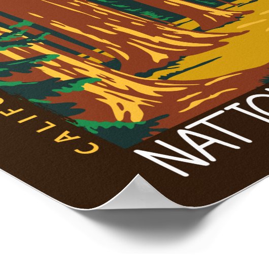 Sequoia Nationalpark California Retro gestört Poster (Ecke)