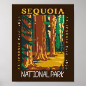 Sequoia Nationalpark California Retro gestört Poster (Vorne)