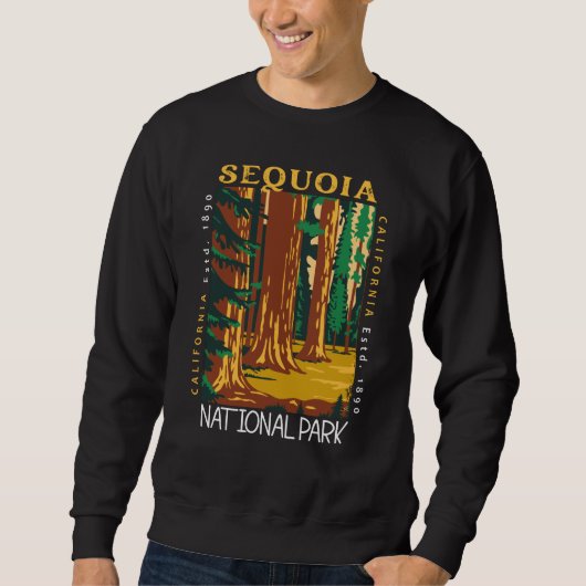 Sequoia Nationalpark California Retro gestört Sweatshirt (Vorderseite)