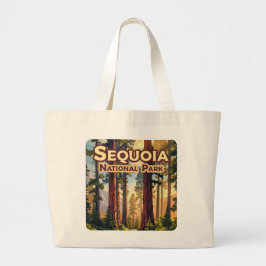 Sequoia Nationalpark California Tree Retro Jumbo Stoffbeutel