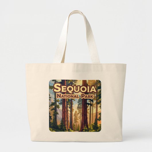 Sequoia Nationalpark California Tree Retro Jumbo Stoffbeutel (Vorne)