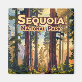 Sequoia Nationalpark California Tree Retro Magnet