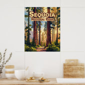 Sequoia Nationalpark California Tree Retro Poster (Küche)