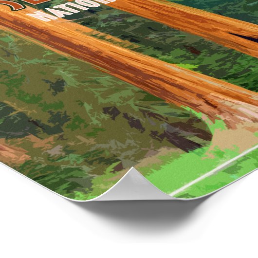 Sequoia Nationalpark California Vintag Poster (Ecke)