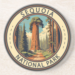 Sequoia Nationalpark Illustration Getränkeuntersetzer