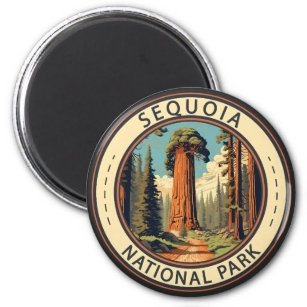 Sequoia Nationalpark Illustration Magnet