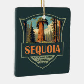 Sequoia Nationalpark Illustration Retro Keramikornament (Rechts)
