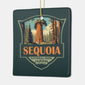 Sequoia Nationalpark Illustration Retro Keramikornament (Links)