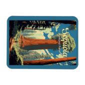 Sequoia Nationalpark Illustration Retro Magnet (Horizontal)