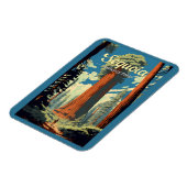 Sequoia Nationalpark Illustration Retro Magnet (Linke Seite)