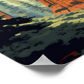 Sequoia Nationalpark Illustration Retro Poster (Ecke)