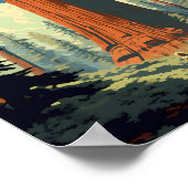 Sequoia Nationalpark Illustration Retro Poster (Ecke)