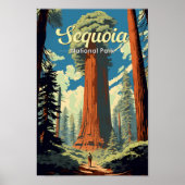 Sequoia Nationalpark Illustration Retro Poster (Vorne)